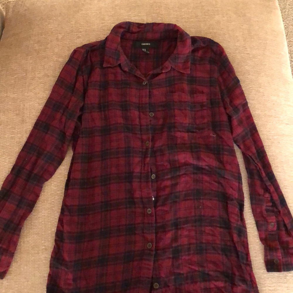 Long Red flannel